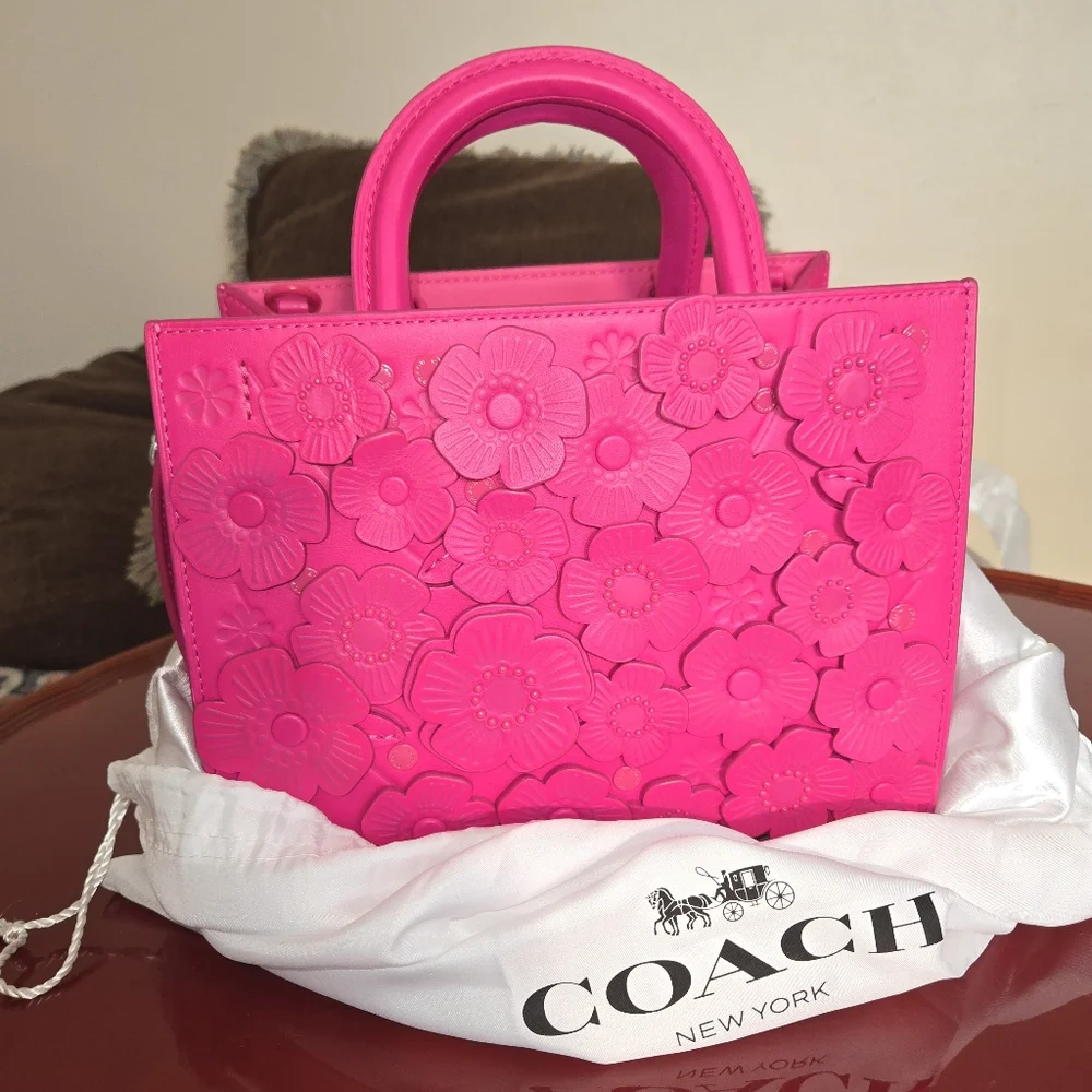 Coach Rogue 25 Dragonfruit with Tea Rose in Silver Rare NWOT Never Used - Picture 16 of 16
